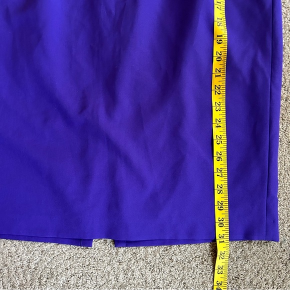 NWT French Connection Echo Crepe Cobalt Violet Midi Cocktail Dress, Size 12 - Picture 12 of 14